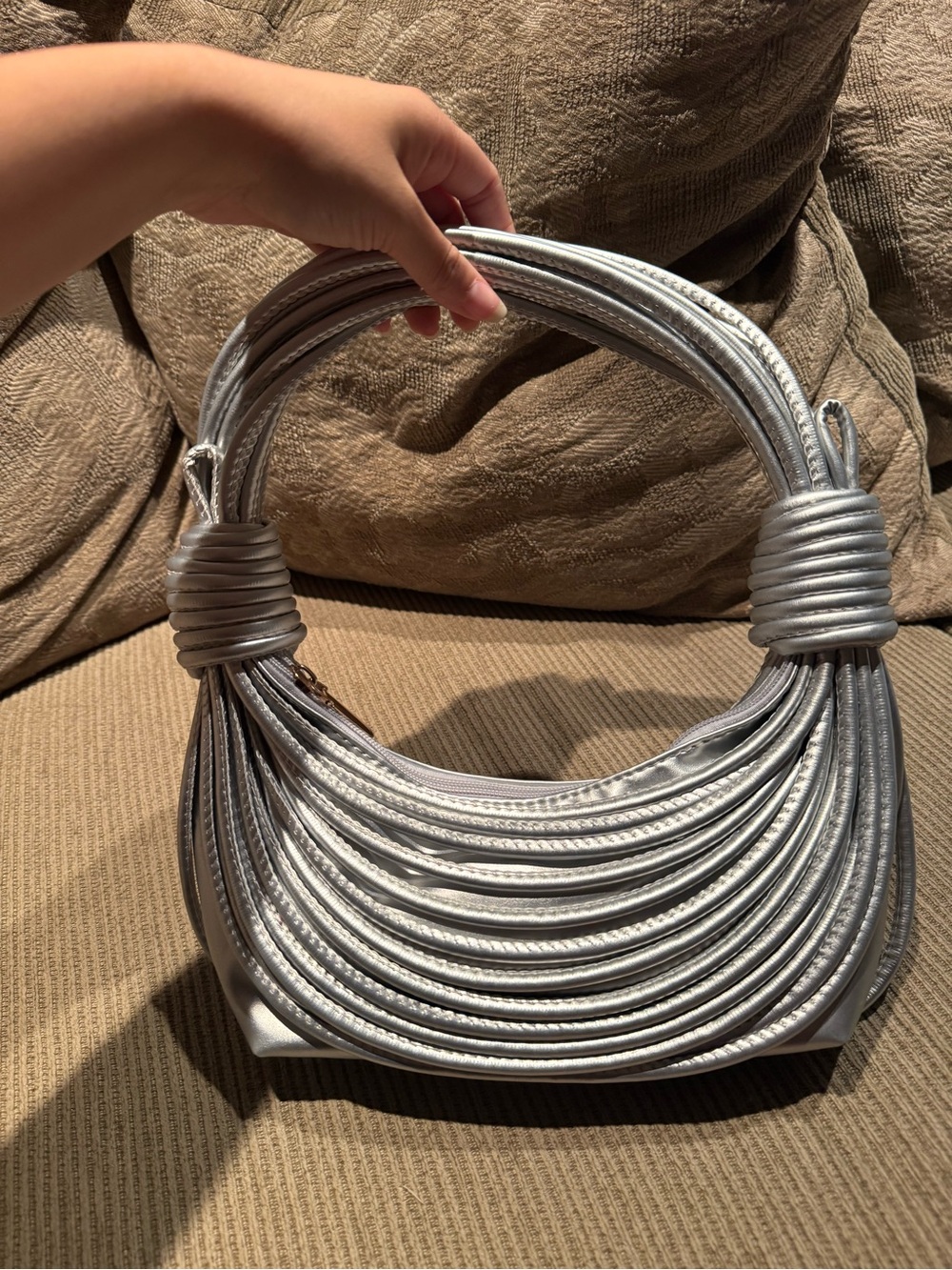 Metallic Silver Shoulder Bag
